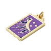 Brass Micro Pave Cubic Zirconia Pendant with Enamel KK-H458-02G-N01-2