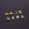 Brass Micro Pave Clear Cubic Zirconia Cartilage Earrings WGF4DCF-12-2