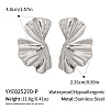 304 Stainless Steel Leaf Stud Earrings ND8551-2-2