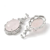 Natural Rose Quartz Oval Pendants G-NH0025-15P-21-2