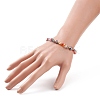 Natural Pearl & Glass Triangle Beaded Stretch Bracelet for Women BJEW-JB08230-4