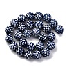 Handmade Blue and White Porcelain Beads Strands PORC-I027-04B-2