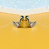 Angel Wing Heart 316L Surgical Stainless Steel Pave Cubic Zirconia Tongue Rings FS-WG901EE-01-1
