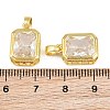 Brass Pave Clear Cubic Zirconia Charms CU-CBAA571-15G-3
