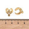 C-Shaped with Rectangle Brass Micro Pave Clear Cubic Zirconia Cuff Earrings EJEW-L316-01G-06-5