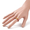 Glass Braided Bead Finger Ring for Women RJEW-JR00467-01-5