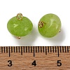 Natural White Jade Dyed Saucer Charms with Rack Plating Golden Tone Brass Bails KK-B103-17B-07-3