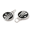 304 Stainless Steel Enamel Pendants STAS-A080-43P-08-2