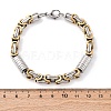 201 Stainless Steel Byzantine Chain Bracelets BJEW-B078-164GP-3