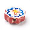 Handmade Porcelain Flower Beads Strands PORC-G006-14D-5