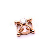 304 Stainless Steel Crystal Rhinestone Clip on Nipple Rings WGE16BD-06-1