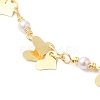Brass Heart & ABS Plastic Imitation Pearl Beaded Link Chain Necklaces for Women NJEW-G100-03G-2