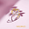 SHEGRACE Adjustable 925 Sterling Silver Finger Ring JR390E-3