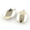 Tarnish Resistant 201 Stainless Steel Pendant Cabochon Settings STAS-S046-05-1
