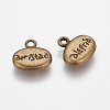 Oval with Word Amistad Tibetan Silver Antique Bronze Tone Especial Message Charms Pendants X-MLF9220Y-NF-2