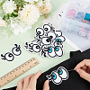 BENECREAT 24Pcs 3 Style Cartoon Style Double Eye Embroidered Cloth Patches PATC-BC0001-05-3