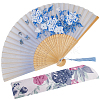 1Pc Bamboo & Silk Folding Fan AJEW-CN0003-91B-1