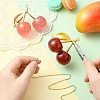 2Pcs 2 Colors Cherry Transparent Resin Pendnats RESI-CJ0004-59-5