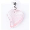 Cherry Quartz Glass Pendants with Brass Findings G-R390-05-1