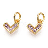 Brass Micro Pave Cubic Zirconia Charms KK-N227-33G-09-NF-2