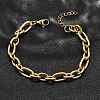 304 Stainless Steel Figaro Chains Bracelets for Men Women BJEW-R021-07G-2