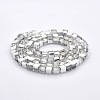 Half Plated Clear Glass Faceted Cube Beads Strands GLAA-A031-4mm-HP02-2