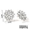 Fashionable Cute Shiny Brass Rhinestone Stud Earrings French Romantic Sunflower Earrings LT6449-1-1