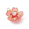Handmade Glass Seed Beaded Sakura Pendants PALLOY-MZ00763-4