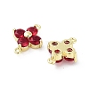 Rack Plating Brass Pave Cubic Zirconia Connector Charms KK-H474-20G-04-2