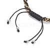 Metallic Cord Braided Bead Bracelet with Word Love and Heart Charm for Women BJEW-JB07674-4