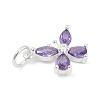925 Sterling Silver Micro Pave Cubic Zirconia Pendants STER-Q002-03C-2
