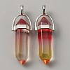 Glass Double Terminal Pointed Pendants G-WH0016-41C-1