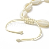 Narural Cowrie Shell Braided Bead Anklet for Women AJEW-AN00527-03-6