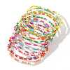 Summer Colorful Glass Seed Beaded Stretch Bracelet Sets XT3323-1