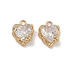Valentine's Day Brass Micro Pave Clear Cubic Zirconia Charms KK-B172-13G-1