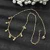 Brass Micro Pave Clear Cubic Zirconia Star Pendant Necklaces NJEW-B157-04G-1