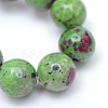 Round Dyed Natural Gemstone Bead Strands X-G-R345-10mm-15-4