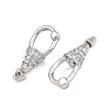 SHEGRACE Brass Micro Pave Clear Cubic Zirconia Spring Gate Clasps XGRQ58856-750P-2