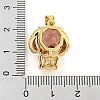 Rack Plating Brass Micro Pave Clear Cubic Zirconia Pendants ZIRC-L100-154G-4