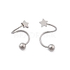 304 Stainless Steel Spiral Cartilage Earrings AJEW-A062-04P-02-3