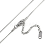 304 Stainless Steel Peach Heart Pendant Round Snake Chain Necklaces NJEW-Z044-07P-3
