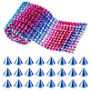 1 Yard 12-Row Resin Spike Stud Cone Flatback Punk Rock Trim Mesh Bead Craft FIND-TA0006-73C-1