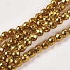 Electroplate Non-magnetic Synthetic Hematite Beads Strands X-G-J169B-3mm-04-1