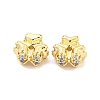 Brass Micro Pave Clear Cubic Zirconia Charms KK-Z044-04G-1
