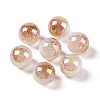 UV Plating Opaque Crackle Two-tone Acrylic Beads MACR-C032-01G-1