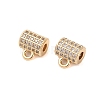 Brass Micro Pave Clear Cubic Zirconia Tube Bails KK-B100-015G-1