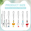 6Pcs 6 Style Alloy Enamel Pendant Decorations HJEW-WR00045-2