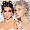 6 Pairs 6 Style Alloy Rhinestone Teardrop Dangle Clip-on Earrings EJEW-FI0002-91-7