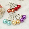 Trendy Tibetan Style Ball Dangle Earrings EJEW-JE00474-1