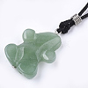 Natural Green Aventurine Pendant Necklaces G-T113-06A-B-4